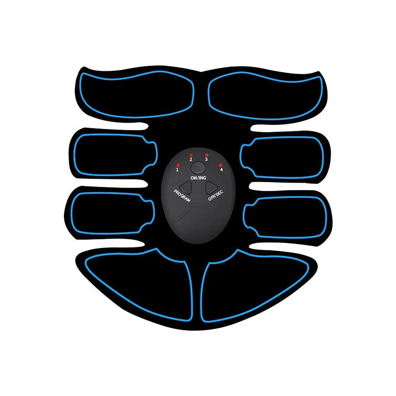 Three-piece abdominal muscle patch set with digital display and charging function in red, blue or yellow edge options