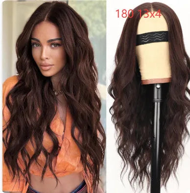 Dark brown lace big wave wig for women in 8 to 32 inch lengths with 13x4 or 13x6 lace style options