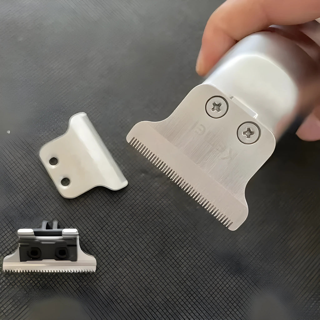 Barber scissors with LCD display and stainless steel blades