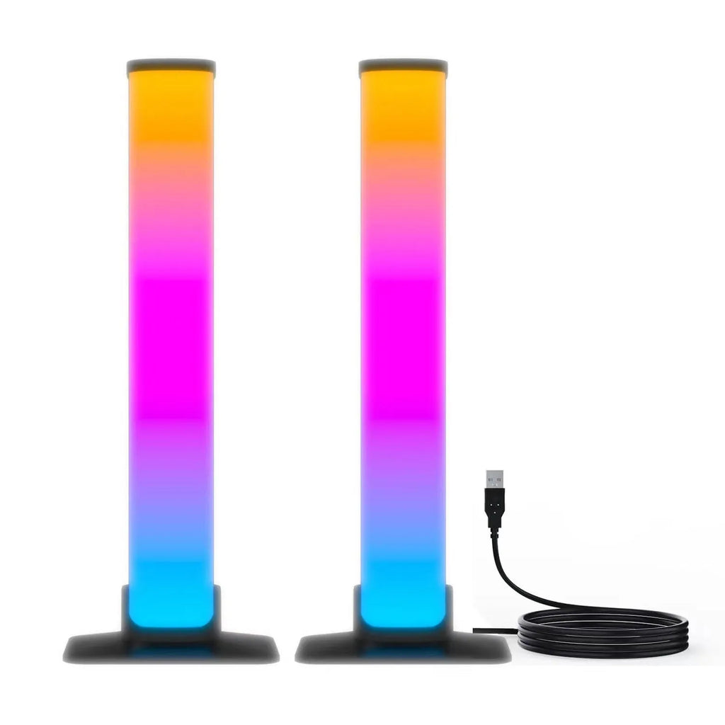LED music rhythm light bar with 2.4G remote control and screen sync, shown in light bar shape for desktop use