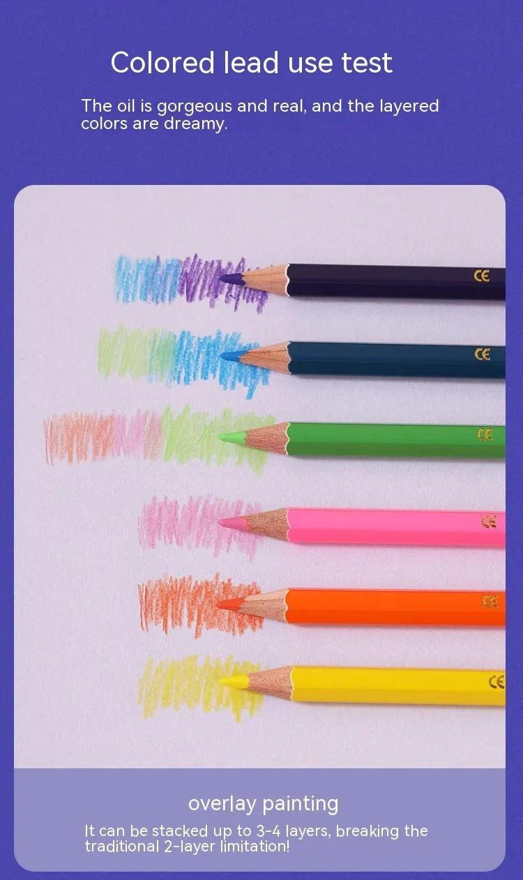 Set of wooden double-tipped colouring pencils in a case, showing the two colour leads on each pencil.