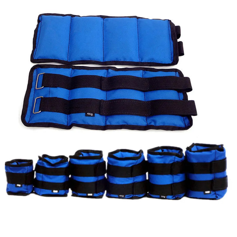 A pair of Oxford cloth legging sandbags for track and field running weight training