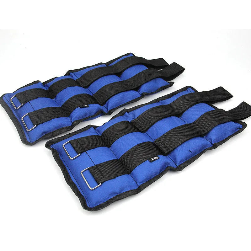 A pair of Oxford cloth legging sandbags for track and field running weight training