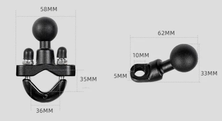 Aluminium alloy motorcycle phone bracket with eight claws and shock absorption design