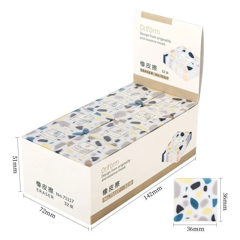 Super Clean Traceless Eraser brick format with smooth rubber construction