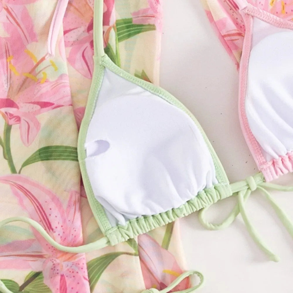 Women's printed bikini with quick-dry fabric in European cut