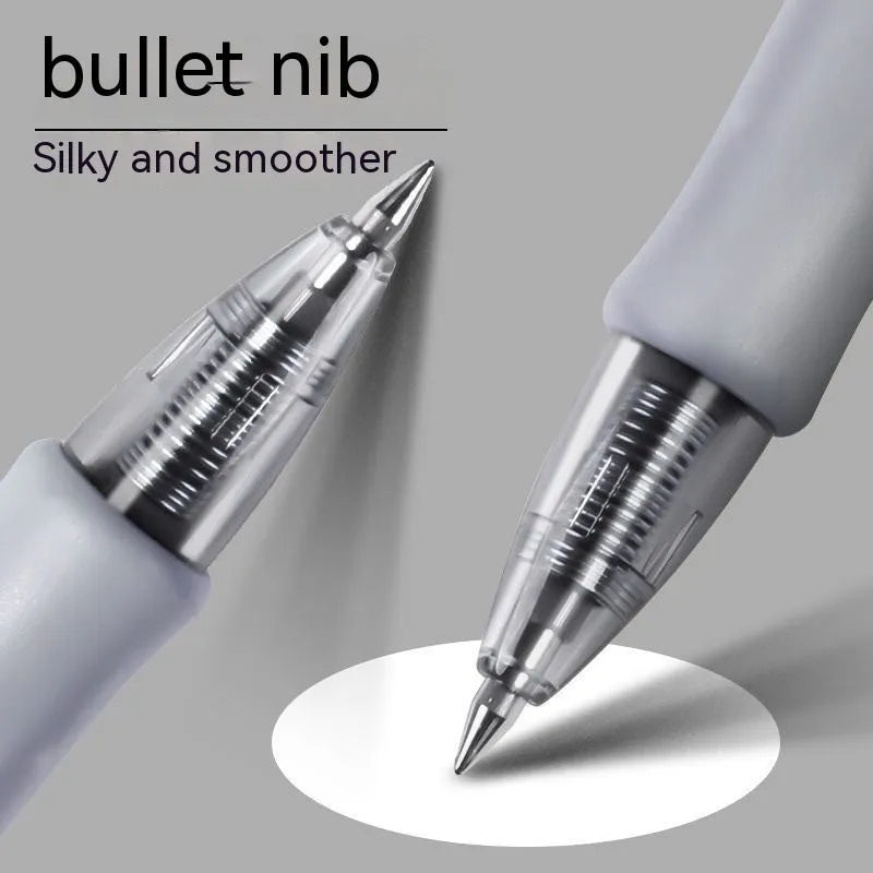 Plastic gel pen with 0.5mm tip in black, blue and red ink colour options