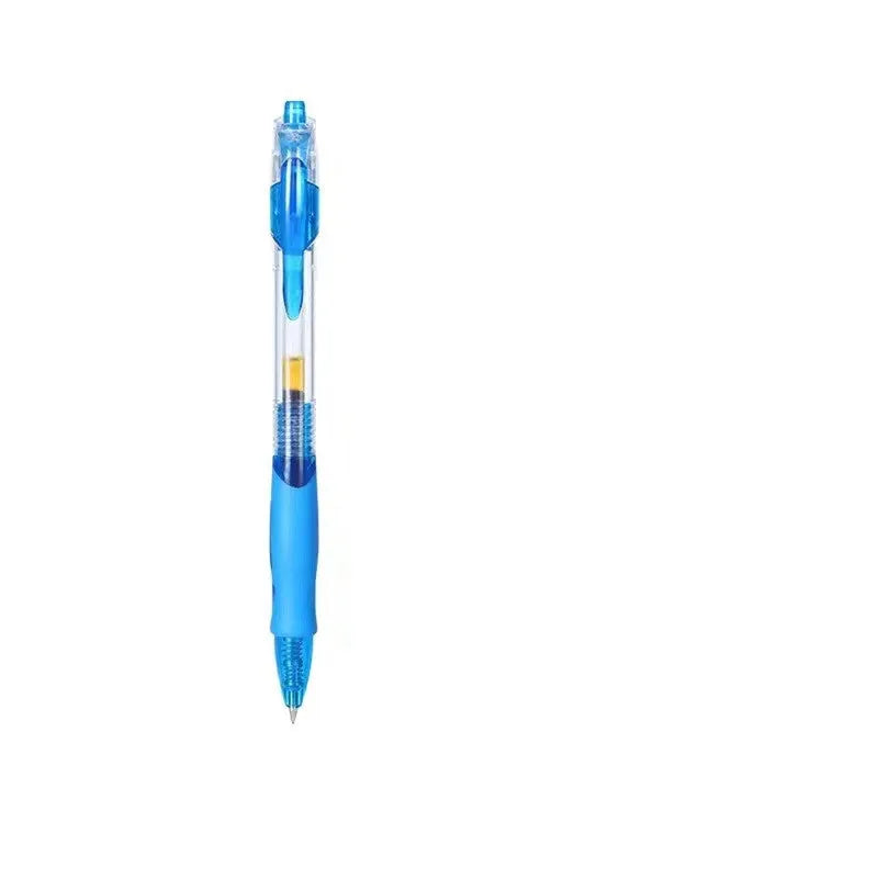 Plastic gel pen with 0.5mm tip in black, blue and red ink colour options