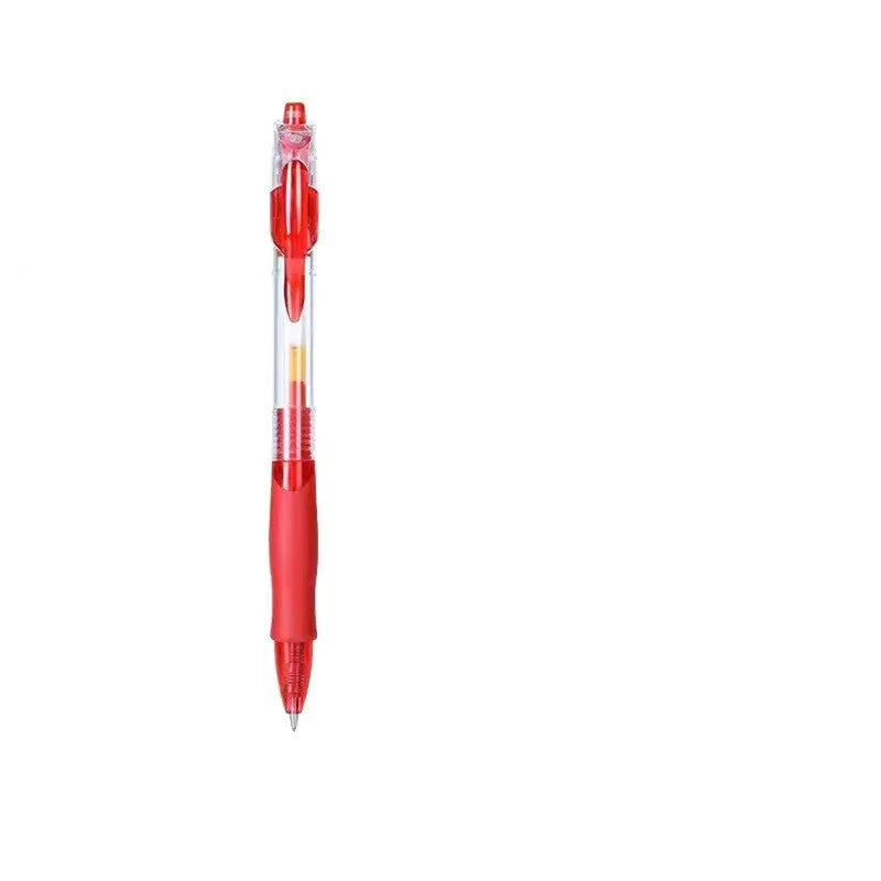 Plastic gel pen with 0.5mm tip in black, blue and red ink colour options