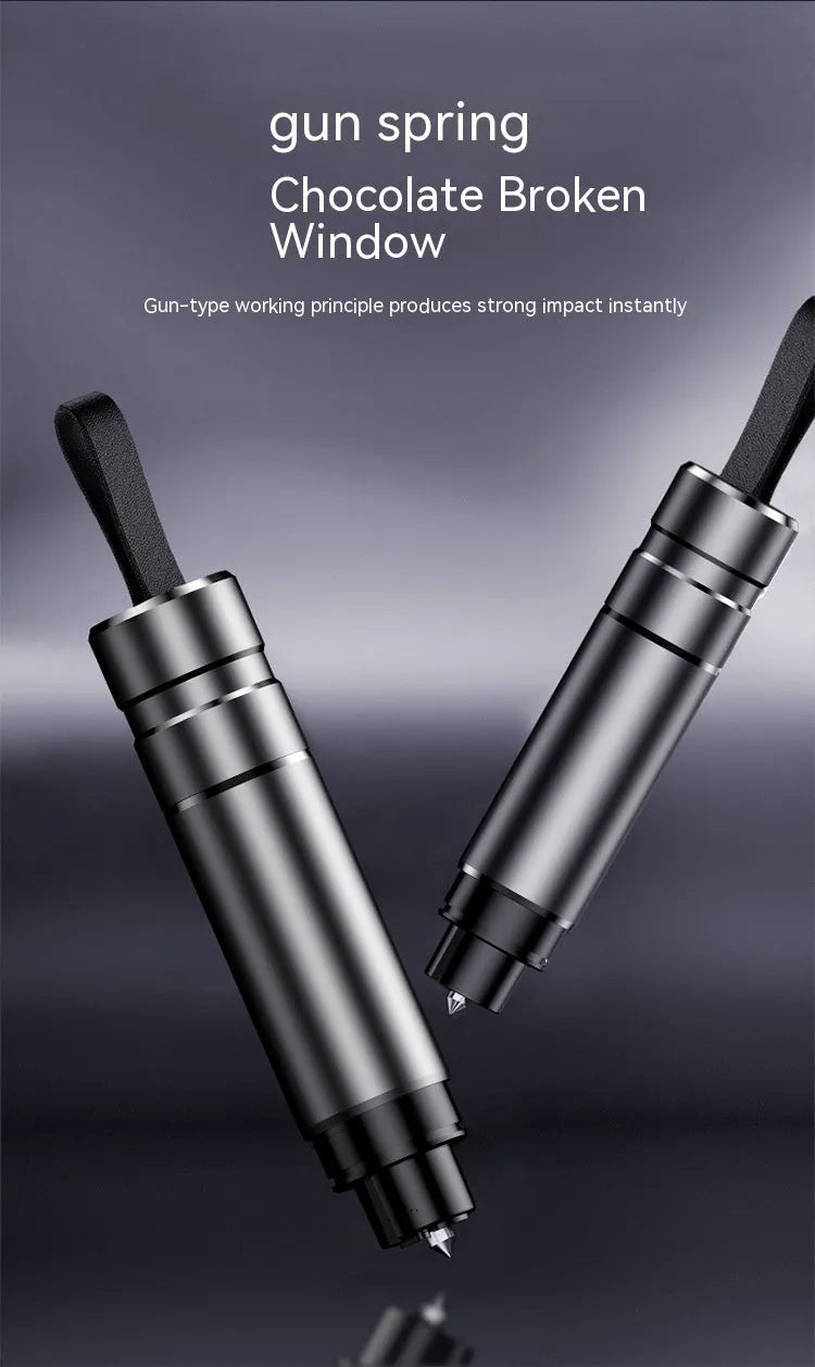 Aluminium alloy car safety hammer with sand blasted finish and PC ABS handle, 20x88mm size