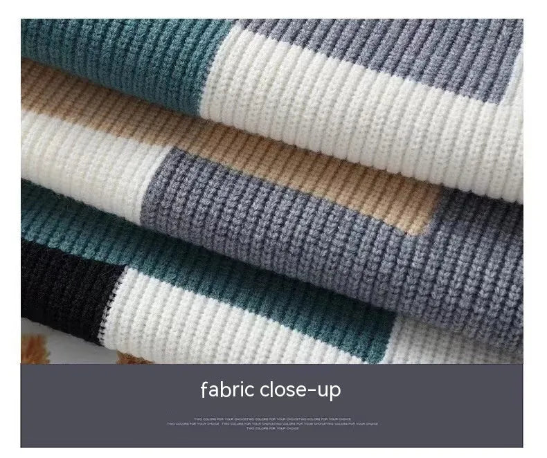 Men's loose knitwear polyester sweater in Pearl White with long sleeves, relaxed leisure style