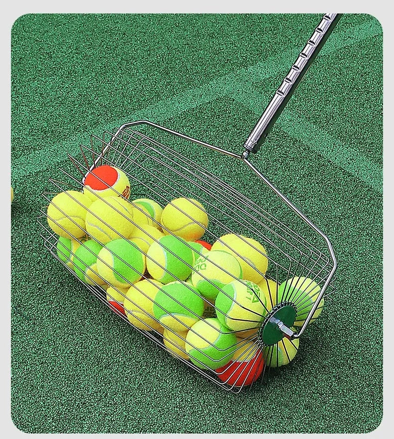 Stainless steel adjustable tennis ball picker roller for collecting tennis balls on court
