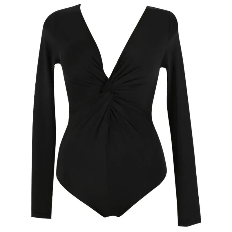 Black women's one-piece swimsuit with solid colour design and full coverage for swimming