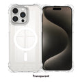 Shoulder lanyard TPU phone cover with magnetic suction, four-corner drop protection, and transparent black finish for Apple iPhone