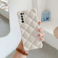 Huawei silicone phone case with diamond texture pattern in black, green, pink or white colour