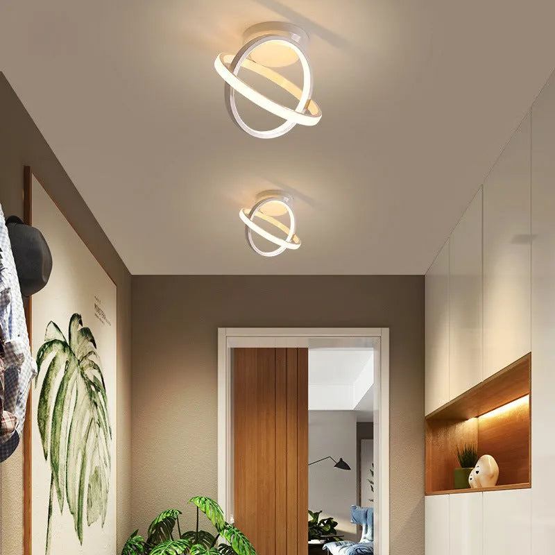 Round 180mm LED ceiling light with acrylic shade, 29W, push button switch, black or white, 220V