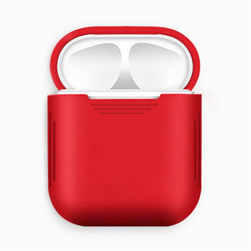 Silicone protective case for Apple AirPods with shockproof earmuffs and anti-lost rope attachment
