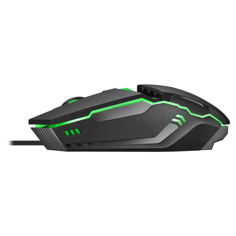 M3 wired USB mouse in black, 124x63x39mm, with 800, 1200 and 1600 DPI settings
