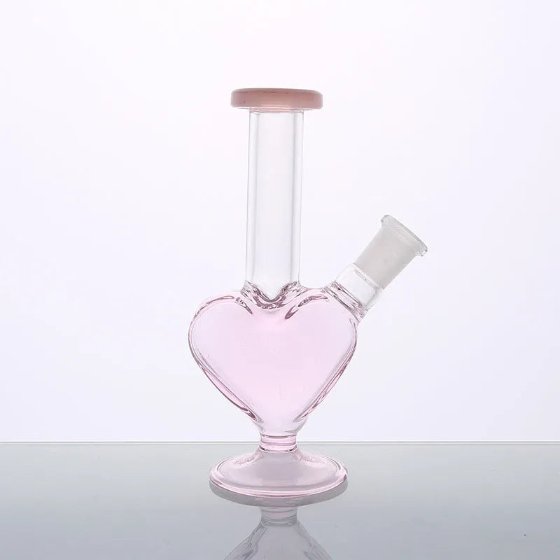 Polished high borosilicate glass pendant ornament in geometric shape, green or pink, for love crafts and decoration