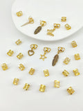 Electroplated dirty braid hair rings with antique leaves design in gold or silver finish