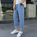 Men's loose straight leg jeans in cotton fabric with light straight leg opening