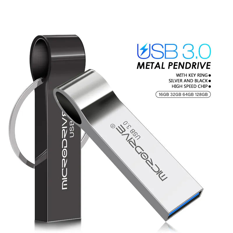 USB 3.0 high speed U Disk with metal shell and rotation cap, black