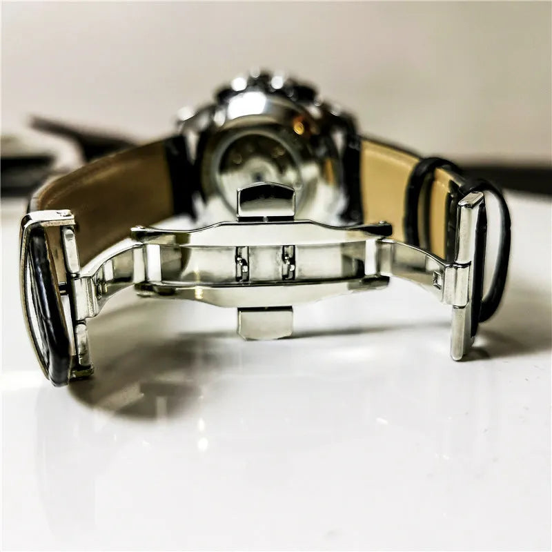 Men's automatic mechanical watch showing different colour combinations with 12mm case thickness