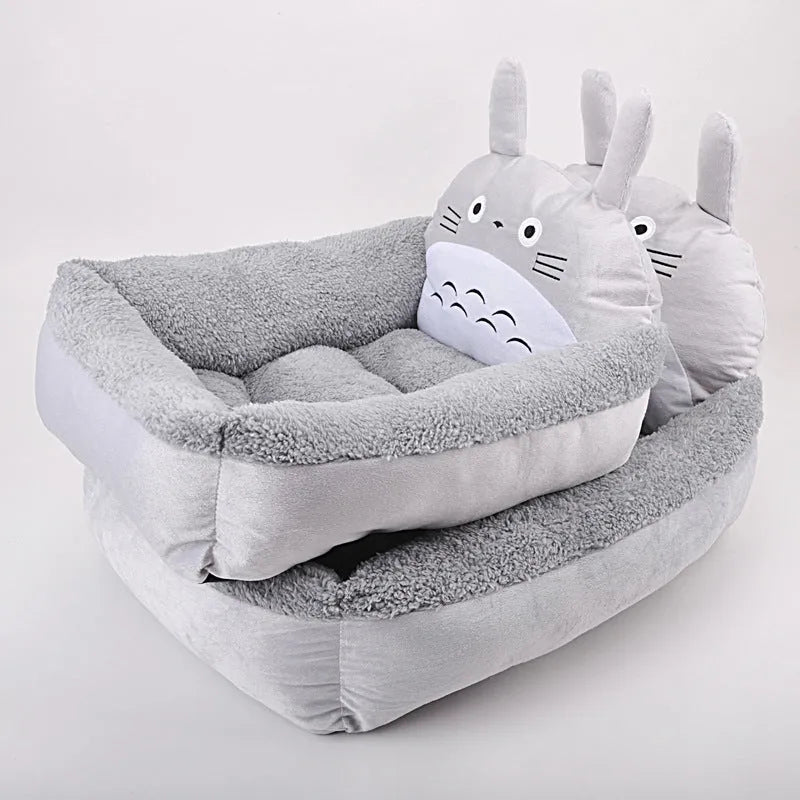 Winter warm cartoon pet bed sofa for small dogs and cats in washable plush fabric