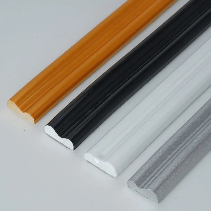 Flexible PVC background wall shaping frame with self-adhesive edge banding in multiple colour options