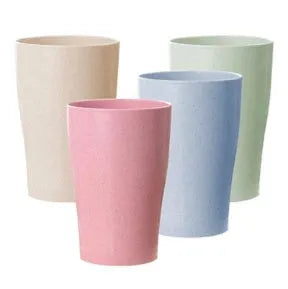 Wheat straw PP household mouthwash cup, 201-300ml single-layer cylindrical design, Nordic colour options