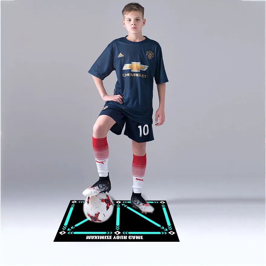 Black rectangular football training mat measuring 60cm by 90cm