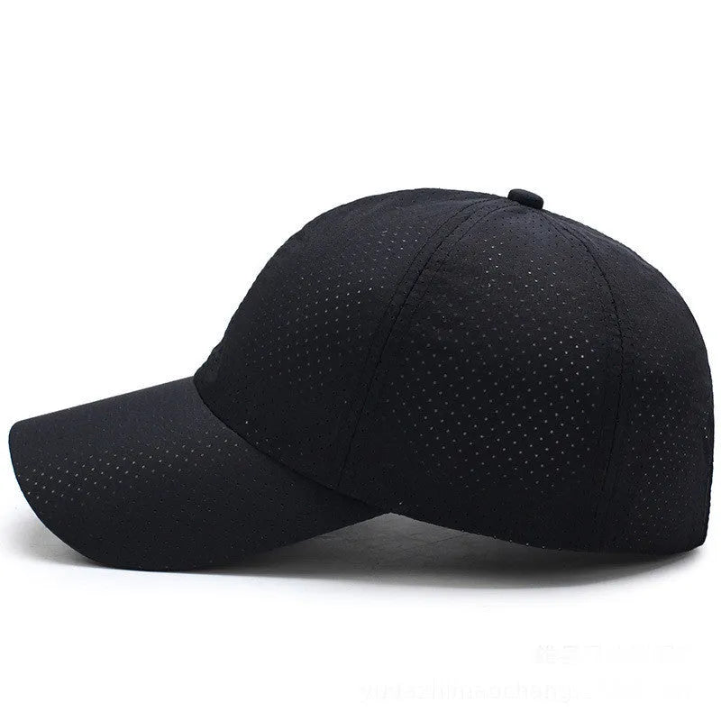 Ultra-thin quick-drying baseball cap with 11cm depth and 7.5cm brim in dark gray