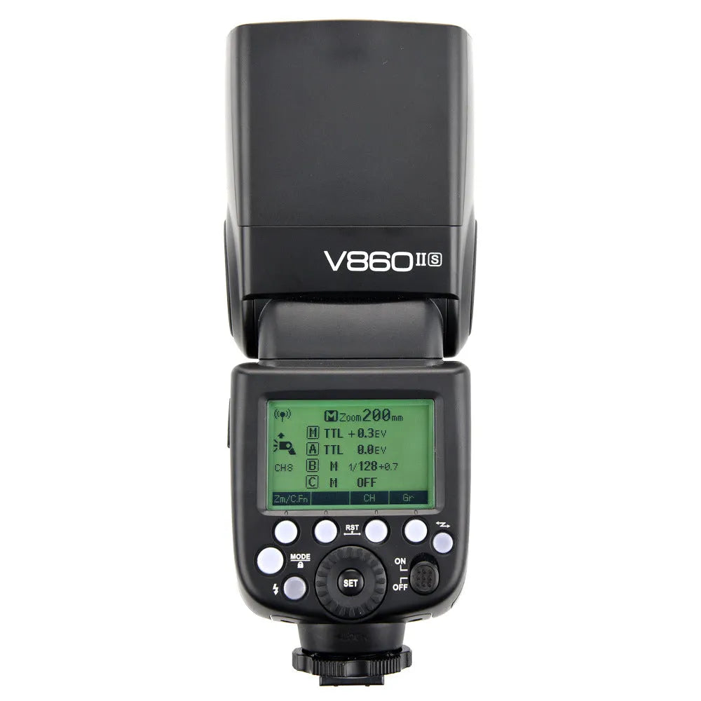 V860II second-generation professional flash, black, model 685S, with E-TTL II and manual modes