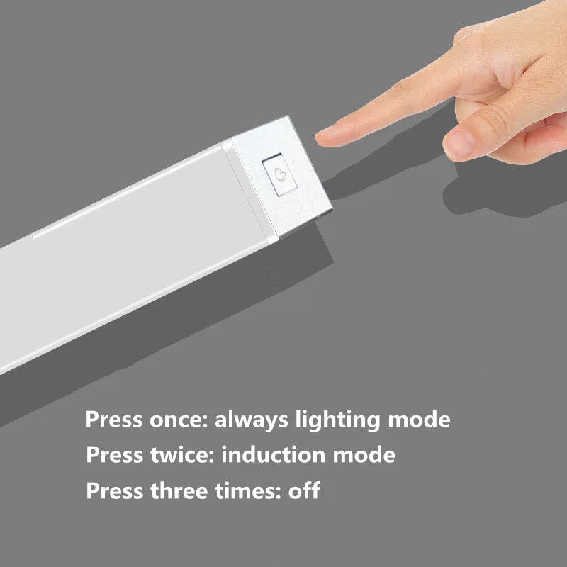 USB rechargeable magnetic LED closet light with motion sensor in aluminium shell