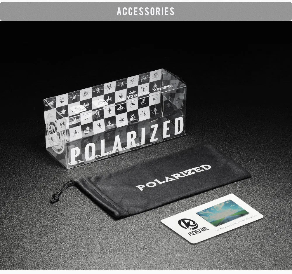 Polarized sports sunglasses with frameless TR90 ultralight frame in a selection of colours.