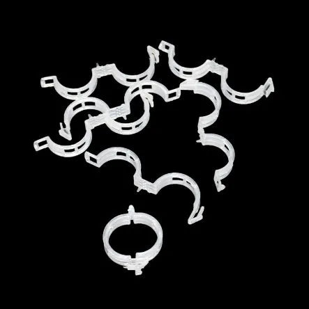 Pack of 50 plastic plant grafting clips for tomato and vine support.