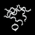 Pack of 50 plastic plant grafting clips for tomato and vine support.