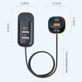 Black multi-function vehicle-mounted car charger with direct plug power supply, model YQ5, 10 x 4.5 x 13.7 cm packing size
