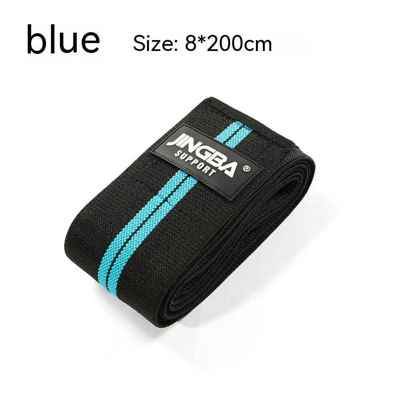 Adjustable adult knee pads for sports in blue, grey, red, and yellow colours.