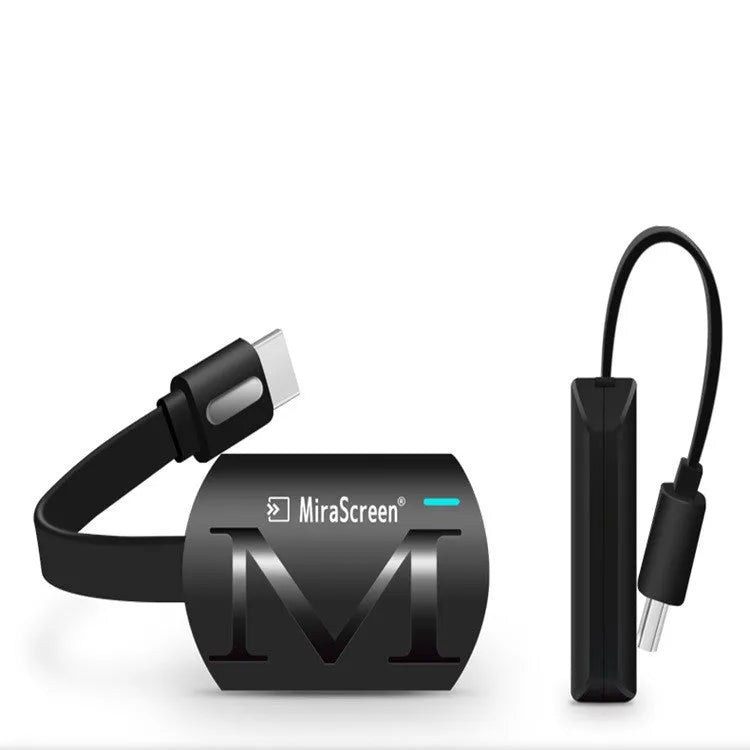Small black HDMI USB dongle for screen mirroring phone to TV