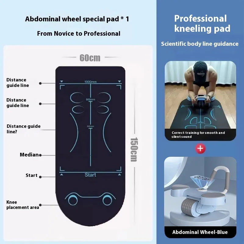 Abdominal wheel with automatic rebound mechanism in multiple style and colour options