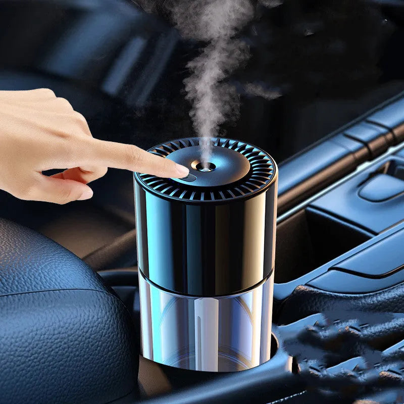 USB plug-in spray perfume humidifier with glass construction in various fragrance colour options