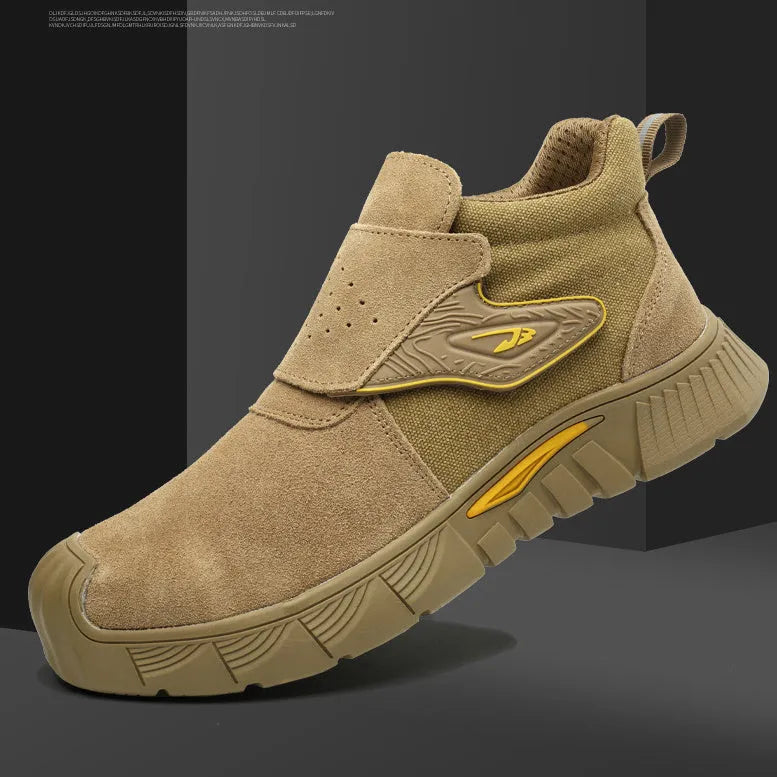 Men's mid-top steel toe safety work shoes with lace-up closure, shown in style 116 or 117.