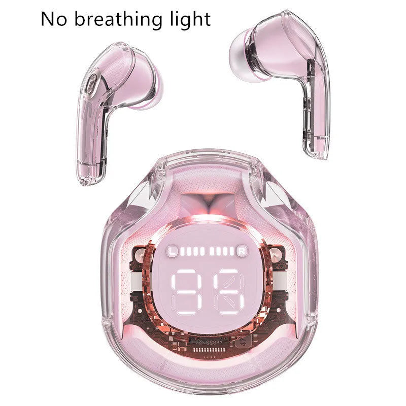 Transparent warehouse style wireless Bluetooth headset in various colours with in-ear design