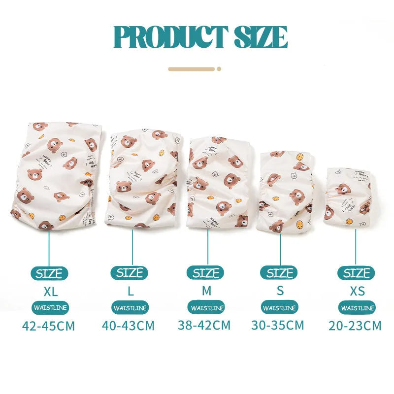 Reusable male dog diaper belly band in cartoon bone paw print pattern with fastener tape