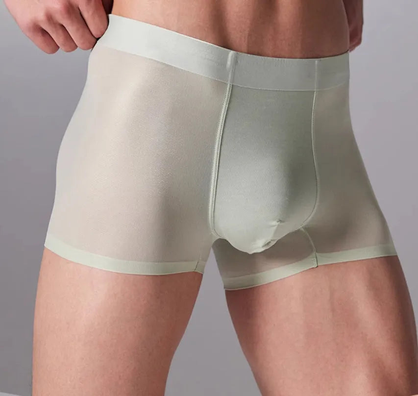 Lightweight seamless antibacterial sports underwear for men in large sizes, shown in multiple colour options.