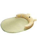 Large green pet cooling mat for dogs and cats, size 75 cm by 55 cm, placed on a floor.