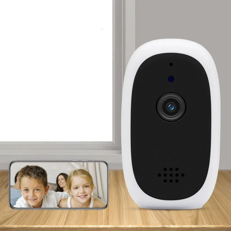White wireless security network camera with GC1034/2033 sensor, TF card slot and cloud storage