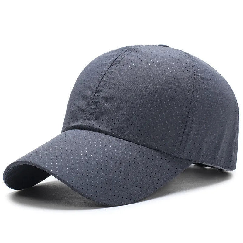 Ultra-thin quick-drying baseball cap with 11cm depth and 7.5cm brim in dark gray
