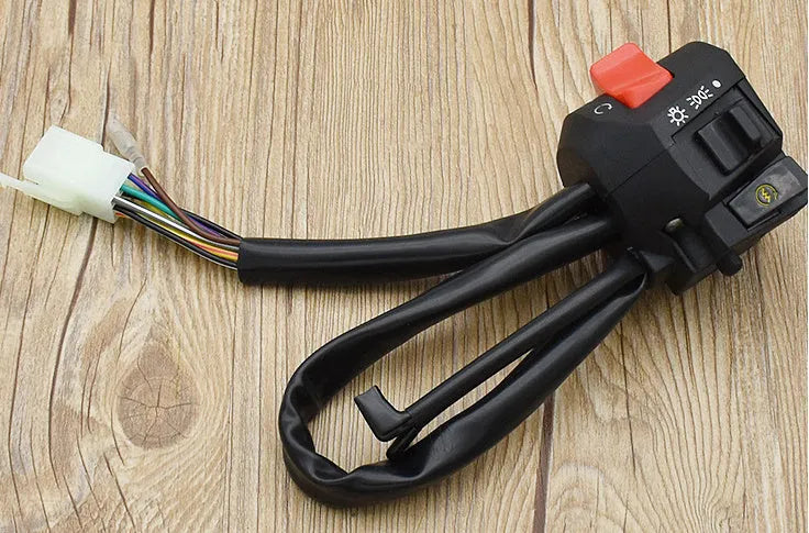 Motorcycle tricycle handlebar switch kit for Zongshen Longxin 110 125 150 200FXD, Right Seat, colour-coded wires